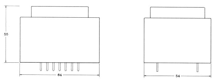 Dimensioner - Indstbt Transformer for Printmontage - 18-22VA 50/60Hz