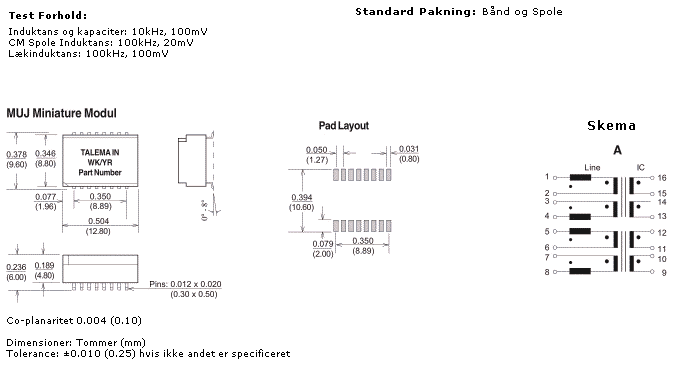 Dimensioner & Terminalforbindelser