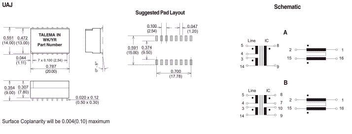 Dimensions & Schematic - Pins